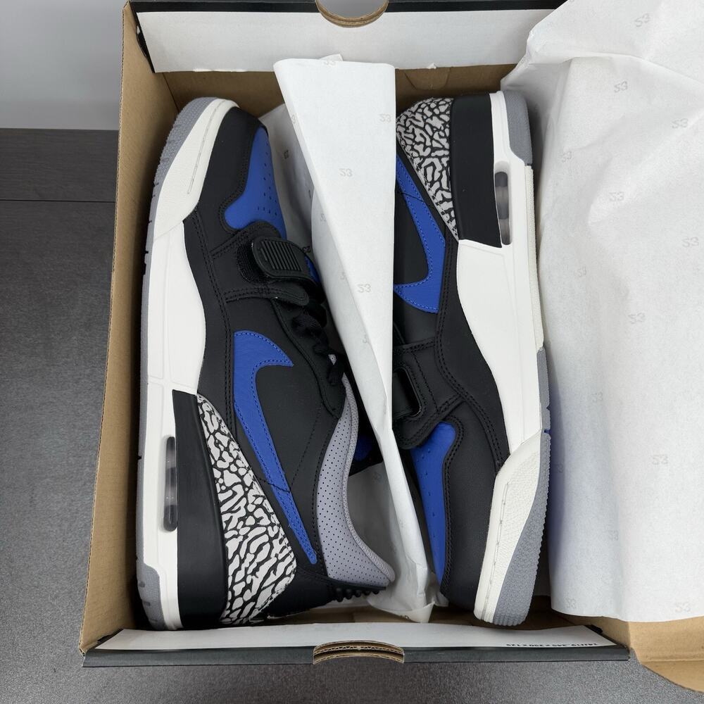 Jordan Men's Low-Top Sneakers in Black, Royal Blue, Gray - Picture 15 of 16